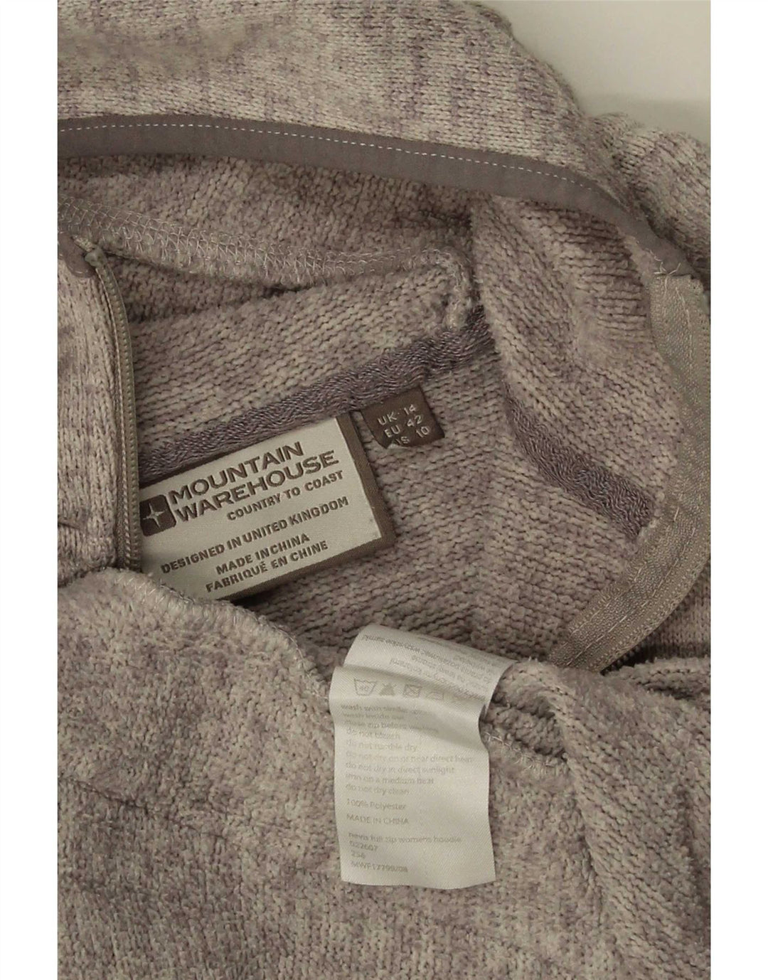 Mountain Warehouse Ženski pulover s kapuljačom s patentnim zatvaračem UK 14 Veliki sivi poliester