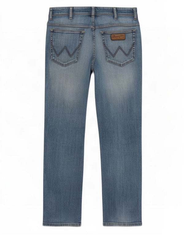 Wrangler muške rastezljive ravne traperice Texas W36 L30 plavi pamuk