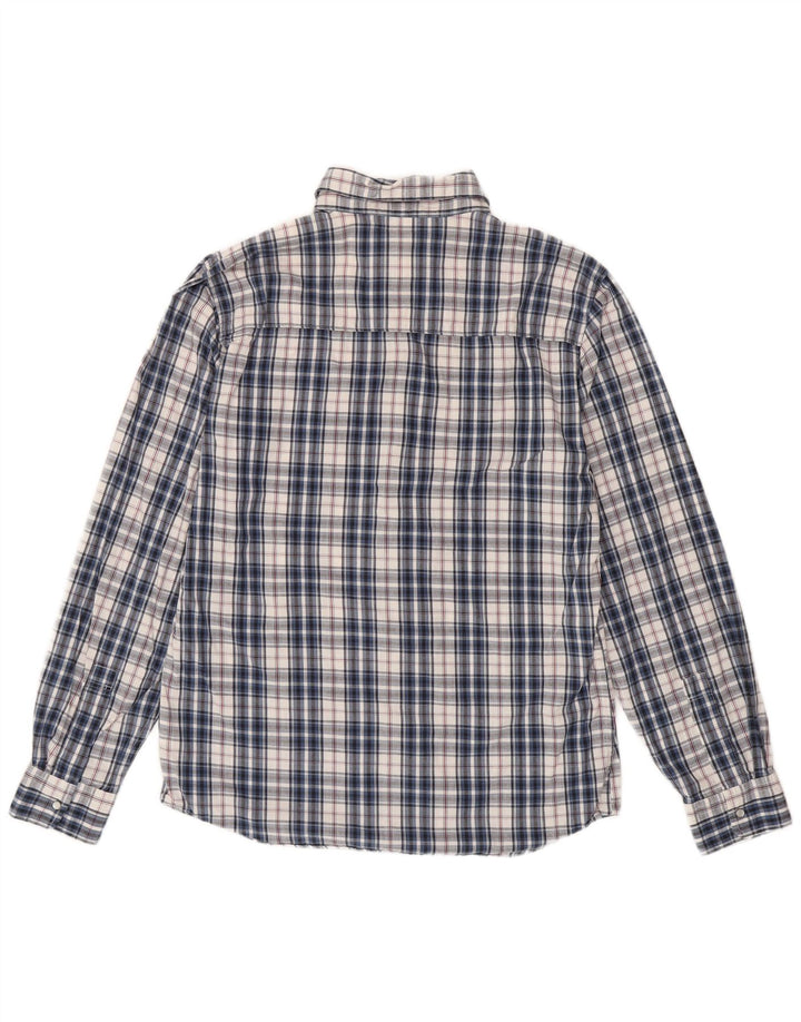 LEVI'S Mens Modern Fit Flannel Shirt Medium Navy Blue Check Cotton