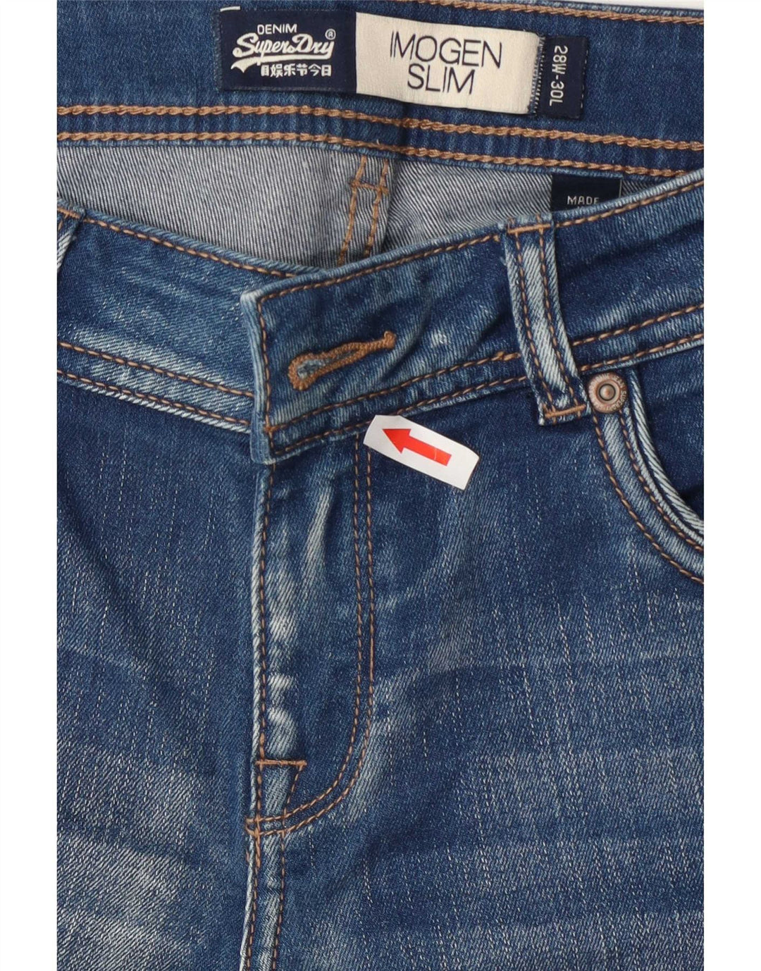 Superdry ženske uske traperice Imogen, W28 L30, plavi pamuk