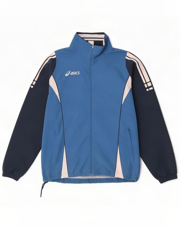 Asics muška gornja jakna trenirke Large Navy Blue Colourblock Polyester