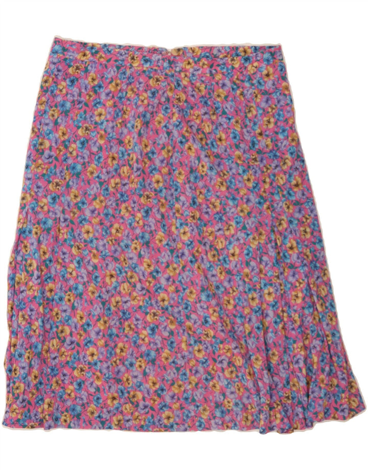 VINTAGE Womens A-Line Skirt W34 Large  Multicoloured Floral Vintage Vintage and Second-Hand Vintage from Messina Hembry 