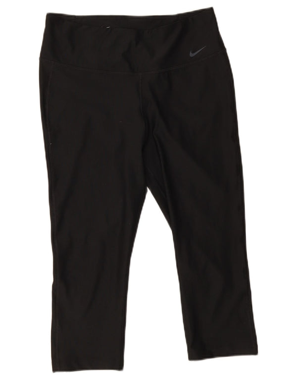 Nike Ženske Dri Fit Capri Leggings UK 14 Srednje crni poliester