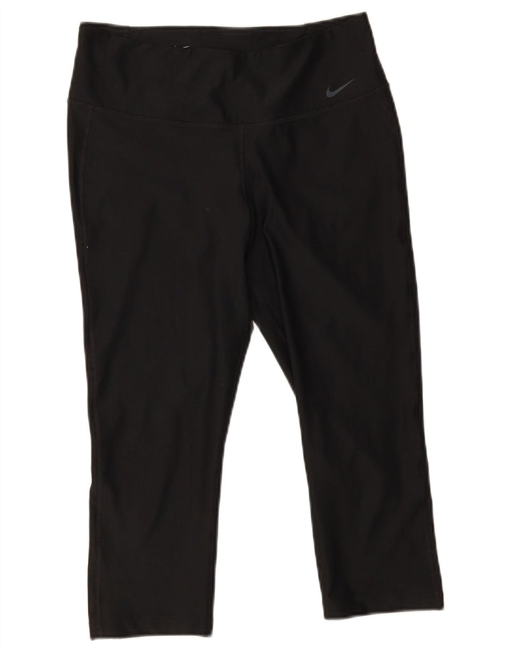 Nike Ženske Dri Fit Capri Leggings UK 14 Srednje crni poliester