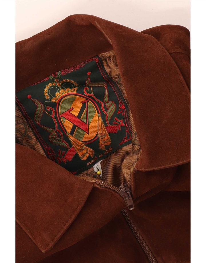 Vintage muška bomber jakna od brušene kože UK 40 velika smeđa