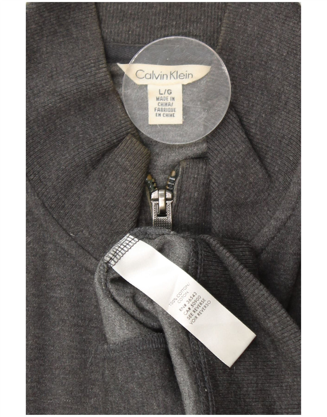 CALVIN KLEIN Muška trenirka Gornja jakna velika siva pamučna