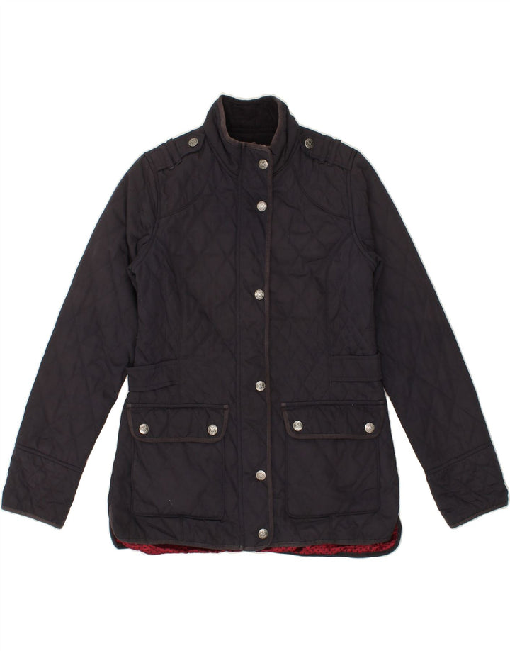 CREW CLOTHING Womens Quilted Jacket UK 10 Small  Navy Blue Polyester Vintage Crew Clothing and Second-Hand Crew Clothing from Messina Hembry 