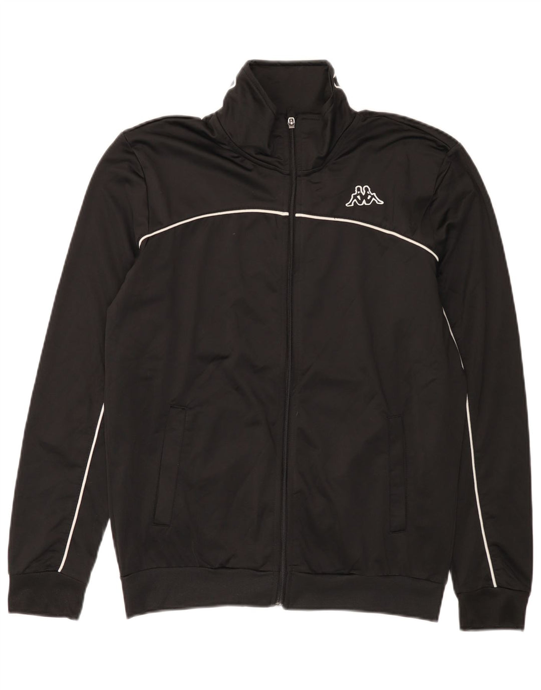 KAPPA muška trenirka s grafičkim motivima, velika jakna od crnog poliestera