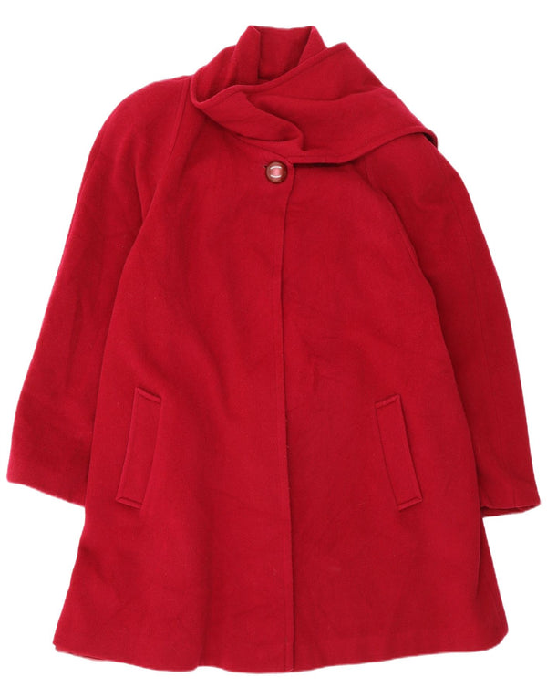 Fiorella Rubino ženski kaput širokog kroja UK 16 Large Burgundy Wool