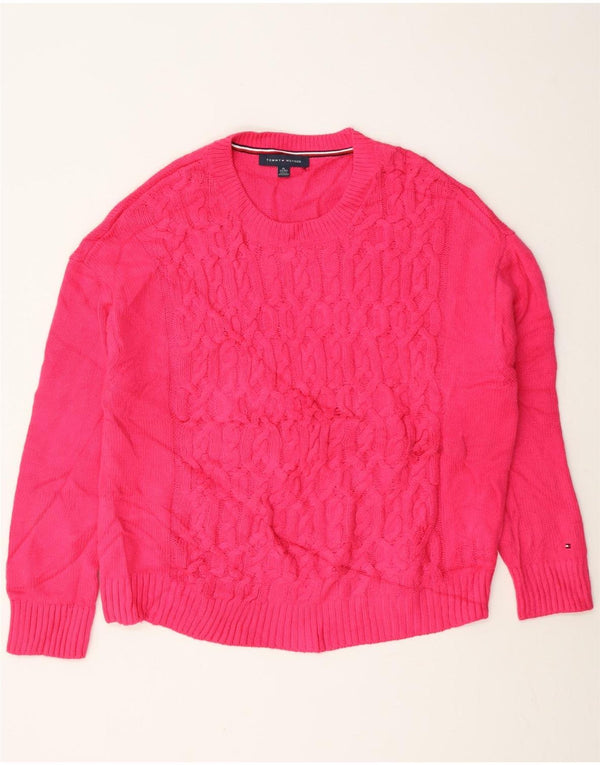 Tommy Hilfiger ženski džemper s okruglim izrezom UK 18 XL ružičasti akril