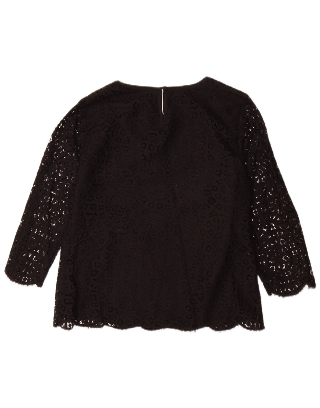 J. CREW Ženski gornji dio bluze s 3/4 rukavima US 8 Srednje crni cvjetni pamuk