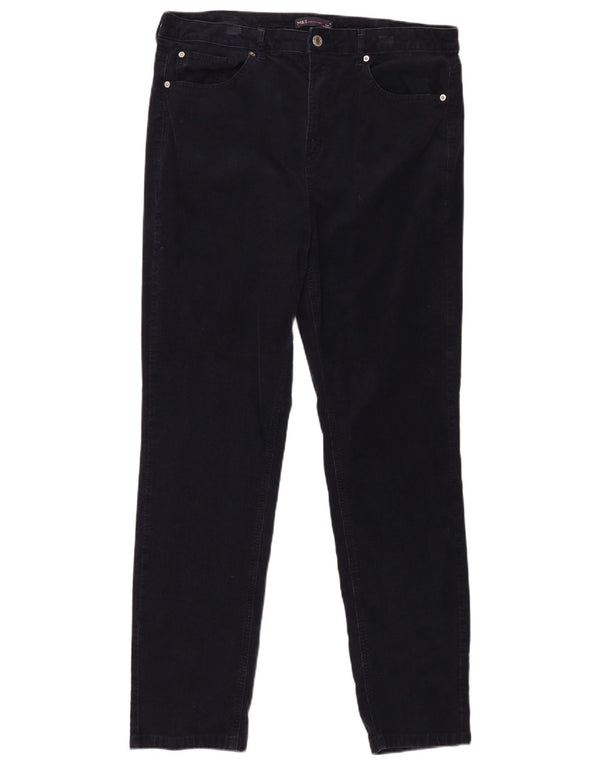 Marks & Spencer ženske uske hlače od samta UK 18 XL W36 L30 tamnoplave
