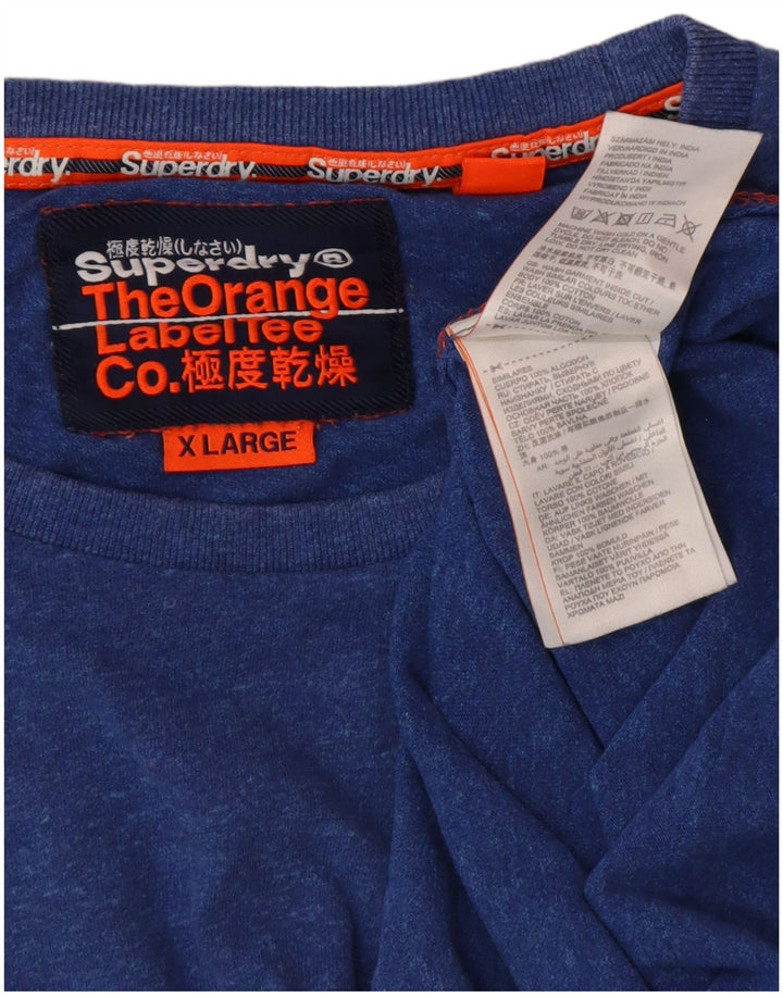 SUPERDRY muška majica kratkih rukava XL plavi flekasti pamuk