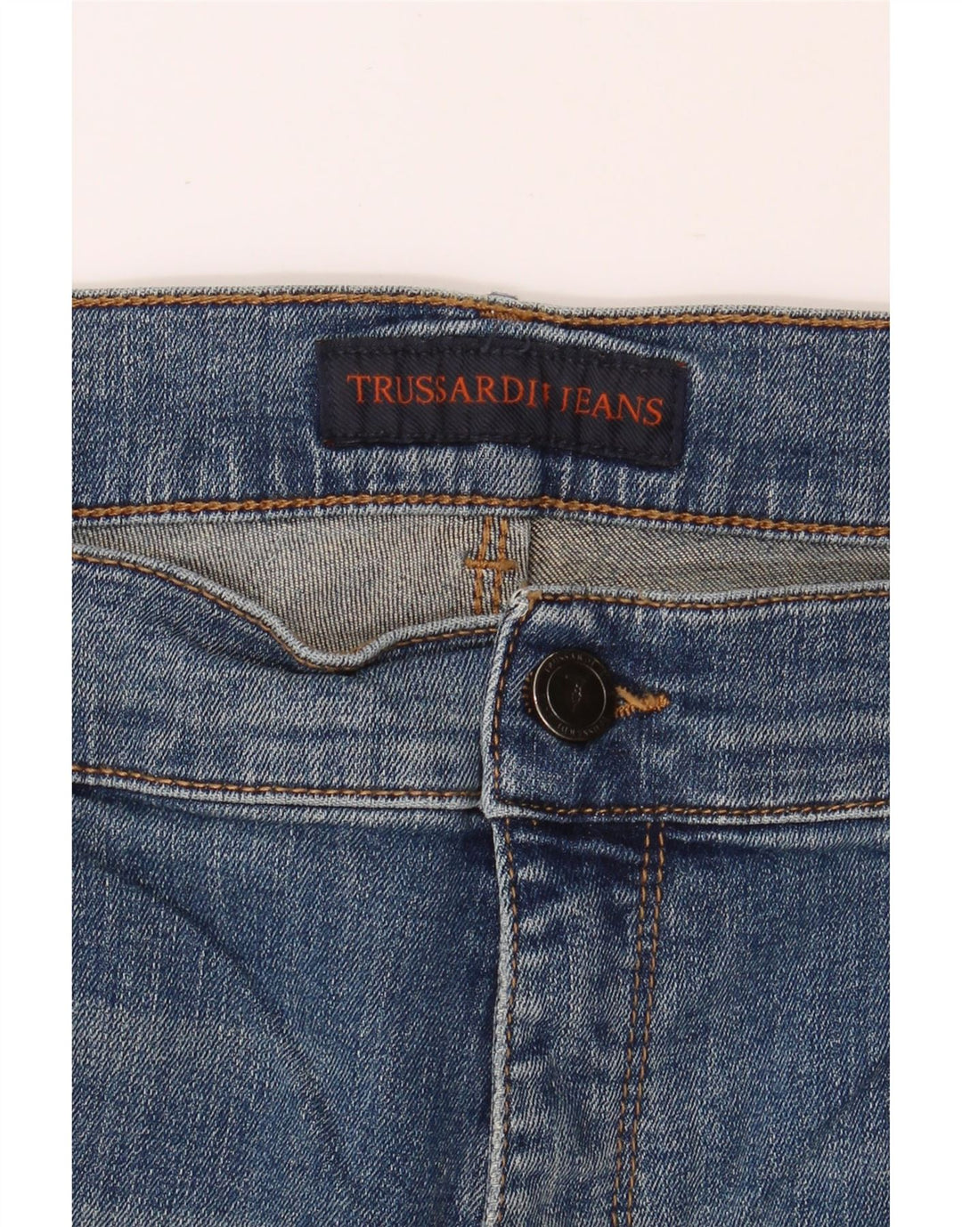 TRUSSARDI Mens Straight Jeans W36 L30 Blue Vintage Trussardi and Second-Hand Trussardi from Messina Hembry 