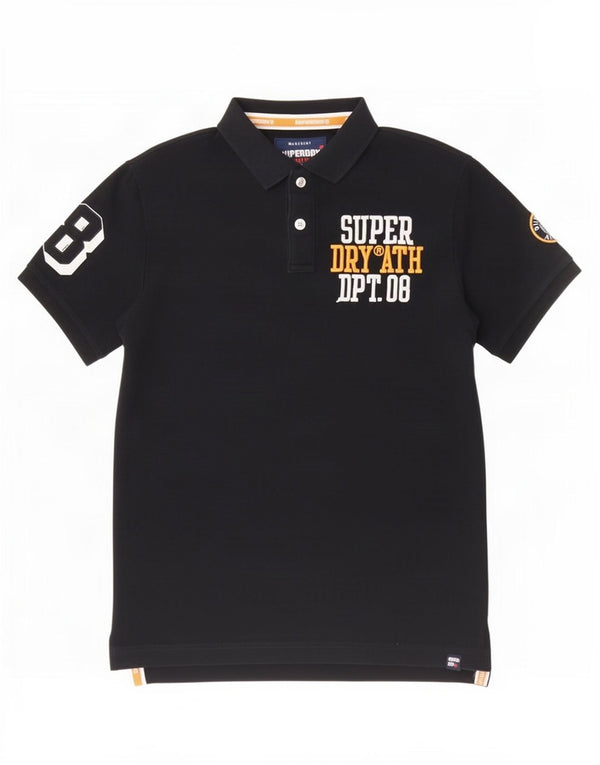 Superdry muška grafička polo majica velika crna pamučna