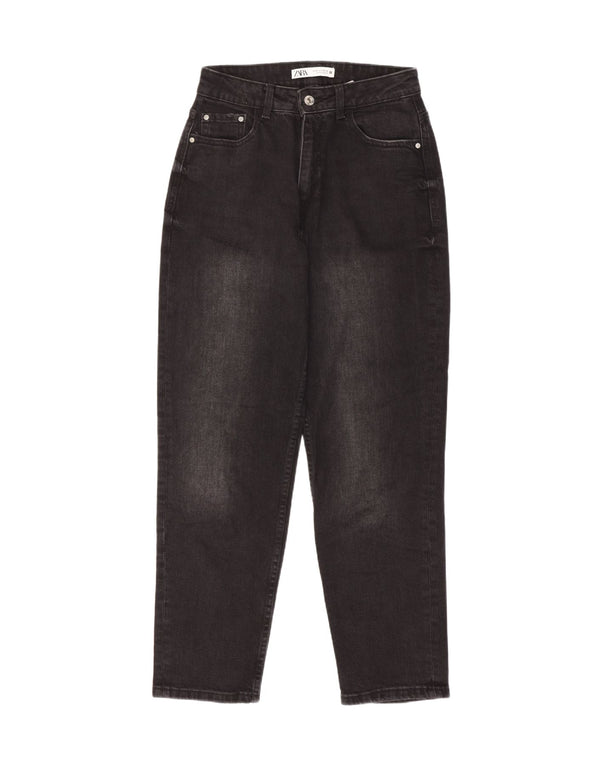 Zara ženske sužene traperice visokog struka EU 36 XS W26 L28 crni pamuk