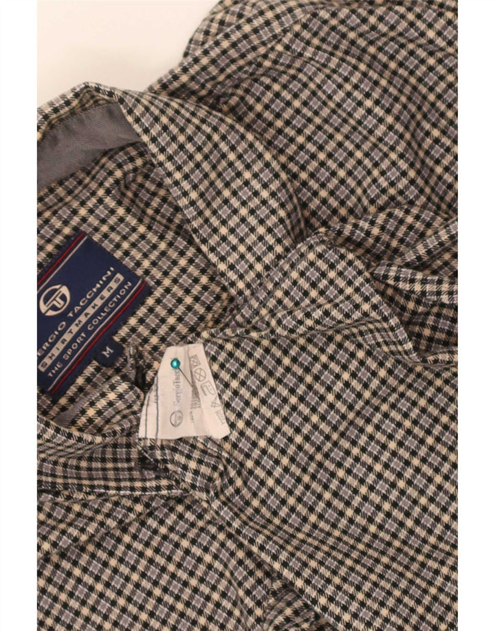 Sergio Tacchini muška flanelska košulja srednje siva karirana pamuk