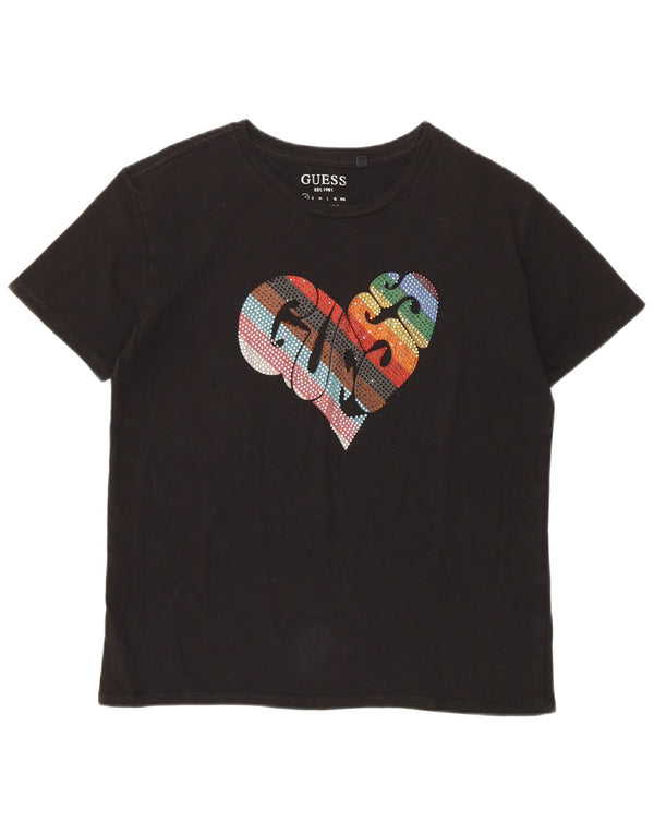 Guess ženska majica kratkih rukava prevelike veličine UK 6 XS crna