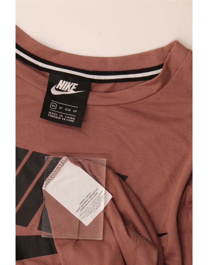 Nike Ženska majica kratkih rukava s grafičkim motivima UK 6 XS smeđi poliester