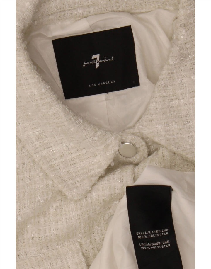 7 ZA CIJELO ČOVJEČANSTVO Ženska bomber jakna UK 12 Srednji bijeli poliester