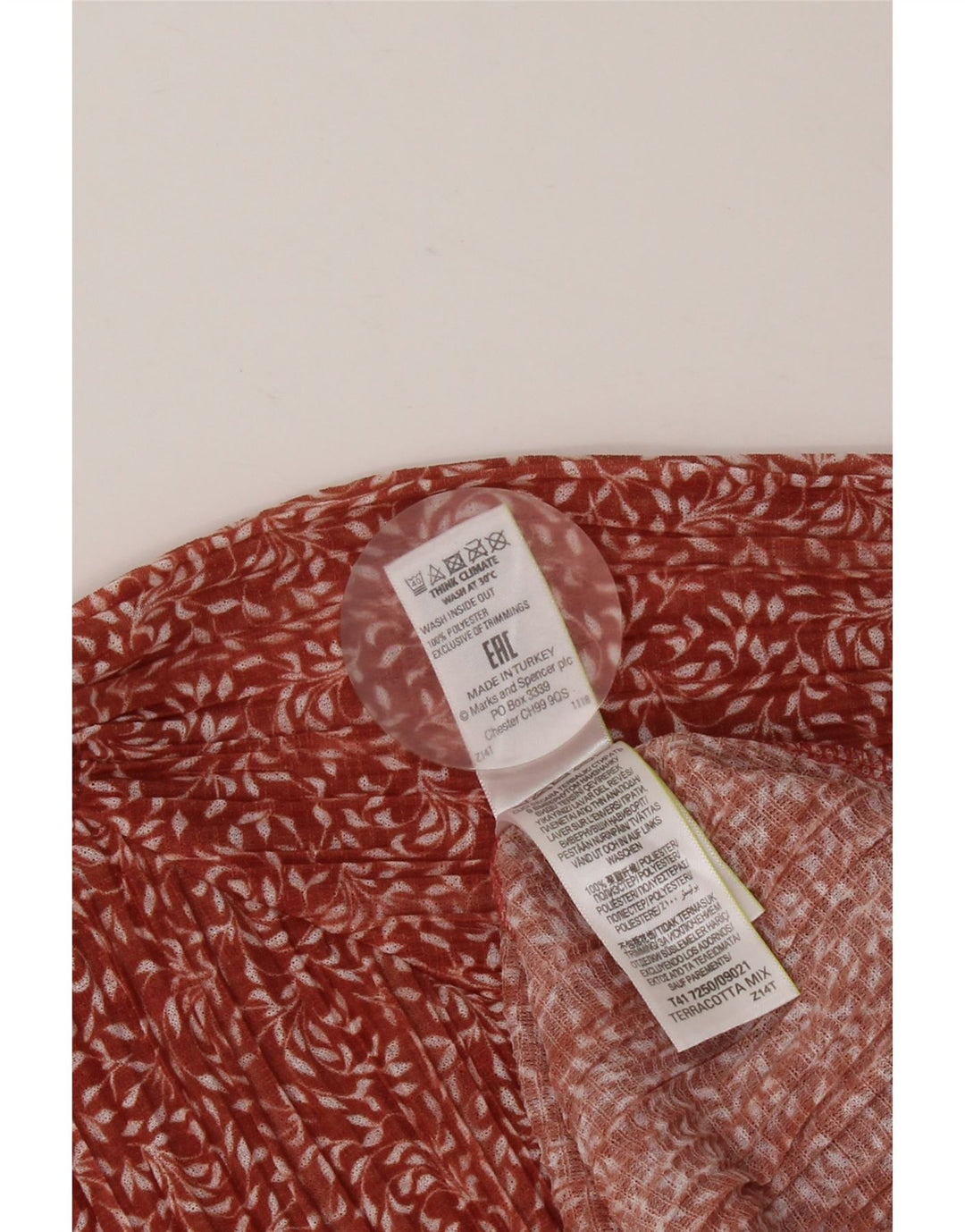 MARKS & SPENCER Ženski gornji dio bluze dugih rukava UK 12 srednje crvene cvjetne boje