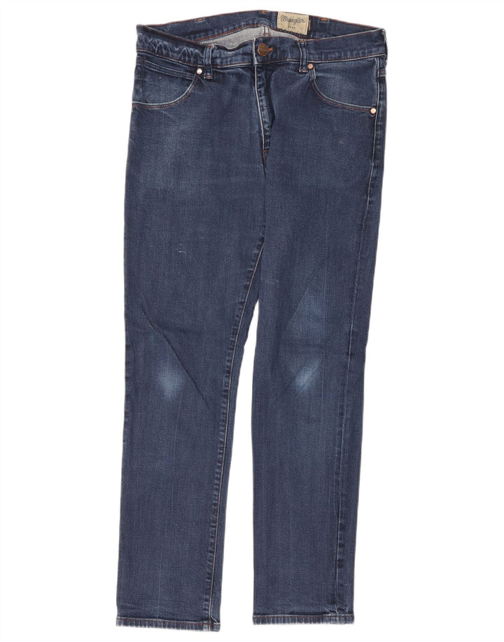 Wrangler muške ravne traperice W34 L32 plavi pamuk