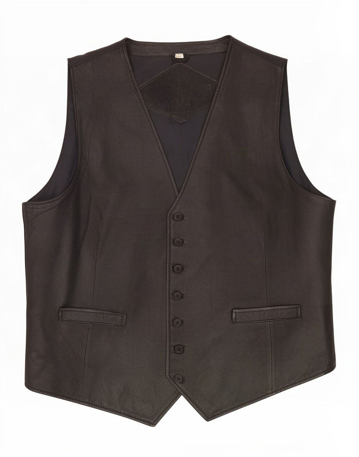 Vintage muški kožni prsluk IT 54 XL crni