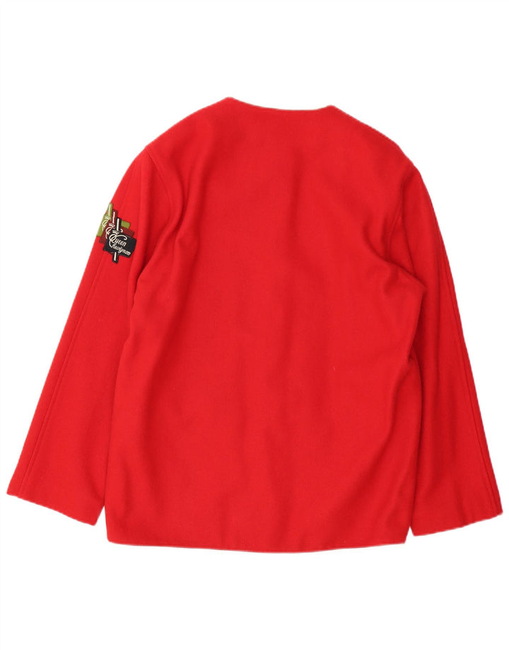 Vintage ženski sako s 5 gumba UK 14 srednje crvene boje