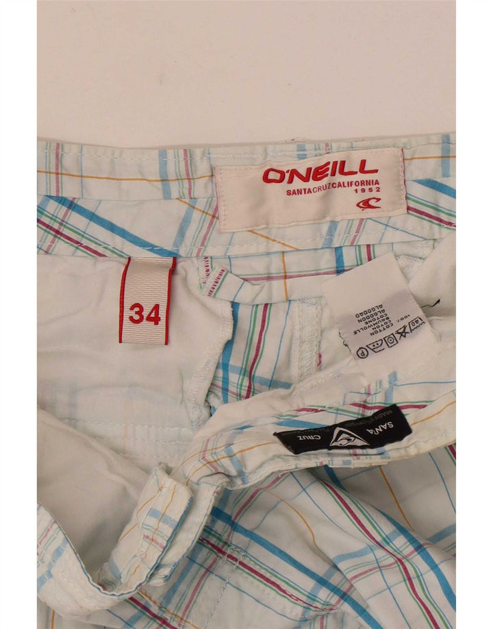 O'Neill muške kargo kratke hlače W34 veliki plavi karirani pamuk