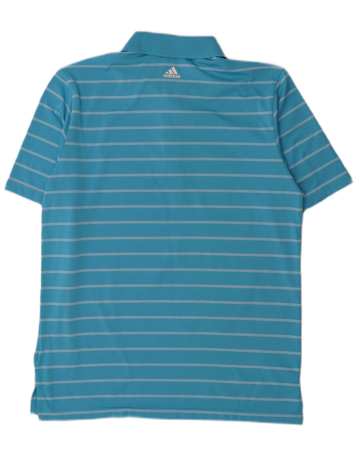 Adidas muška polo majica srednje plave pruge od poliestera