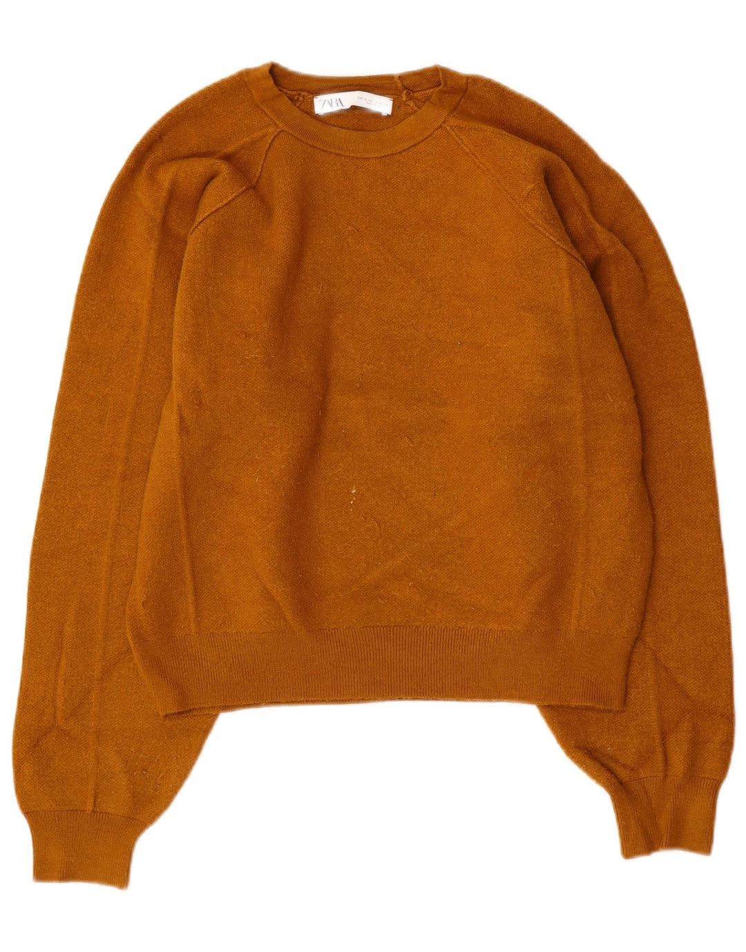 ZARA ženski kratki pulover s okruglim izrezom UK 10 Small Brown