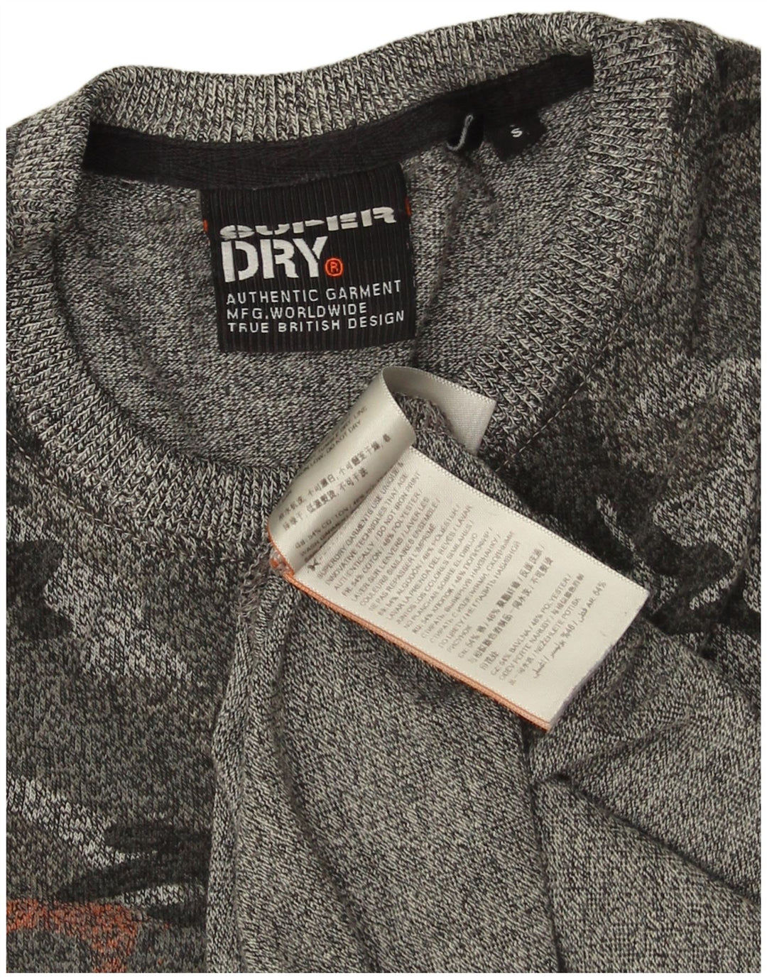 SUPERDRY muška majica kratkih rukava s grafičkim motivima Mala siva kamuflažna pamuk