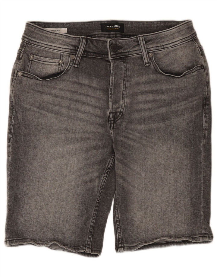 Jack & Jones muške obične traper kratke hlače male W29 sivi pamuk