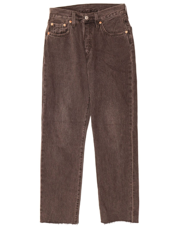 Levi's ženske 501 ravne traperice W25 L28 sivi pamuk