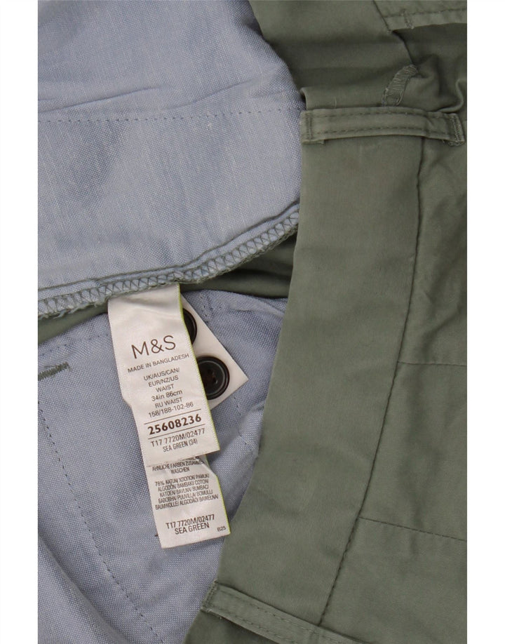 Marks & Spencer muške chino kratke hlače W34 veliki zeleni pamuk