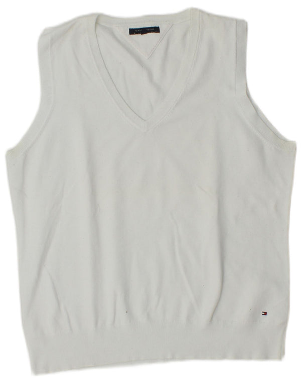 TOMMY HILFIGER Ženska majica bez rukava UK 18 XL Bijeli pamuk