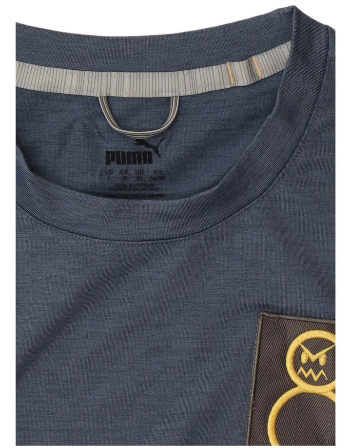 PUMA muški džemper s grafičkim motivima XL s plavim pjegama
