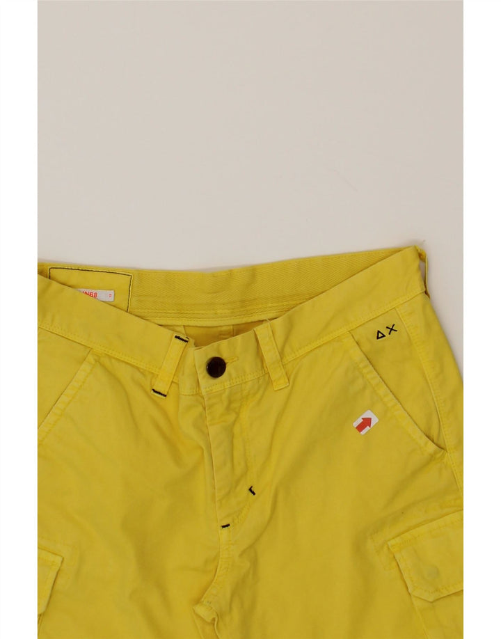 SUN68 Boys Cargo Shorts 11-12 Years W28 Yellow Cotton Vintage Sun68 and Second-Hand Sun68 from Messina Hembry 