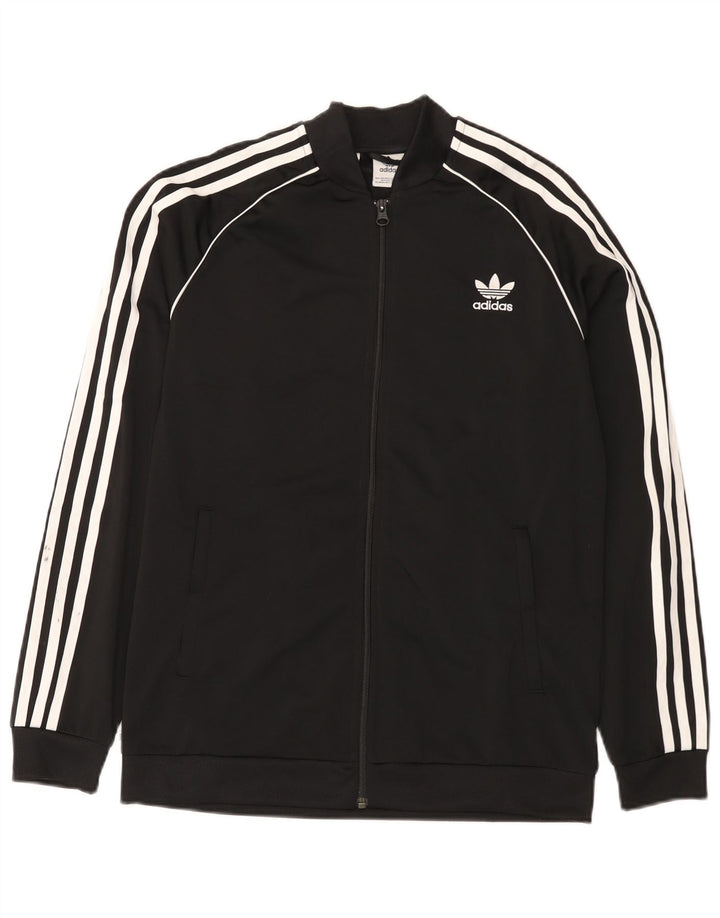 Gornja jakna od trenirke Adidas za dječake 15-16 godina, crni poliester
