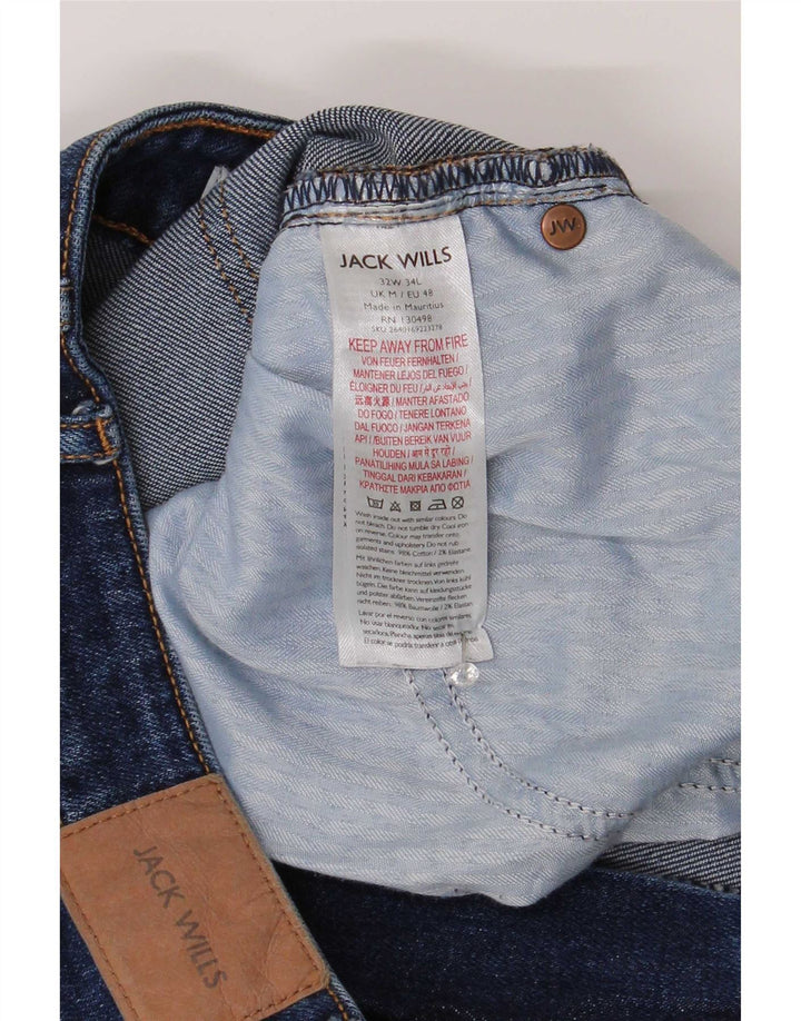 Jack Wills Muške uske traperice W32 L30 Plavi pamuk