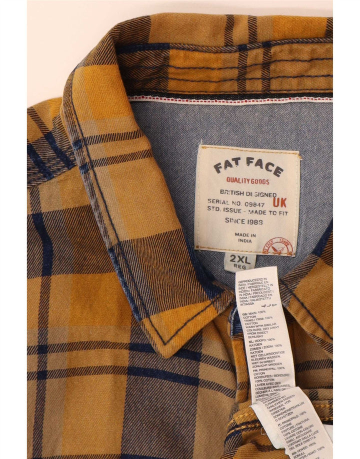 Fat Face muška košulja od flanela 2XL žuti karirani pamuk