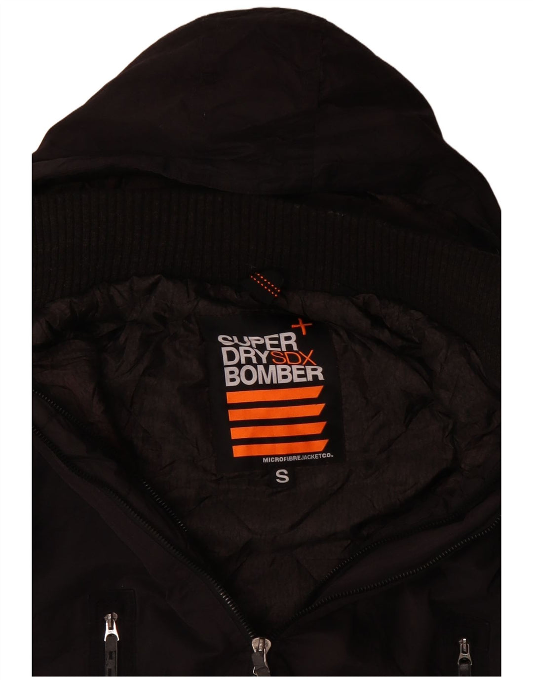 Superdry muška bomber jakna s kapuljačom UK 36 mali crni poliester