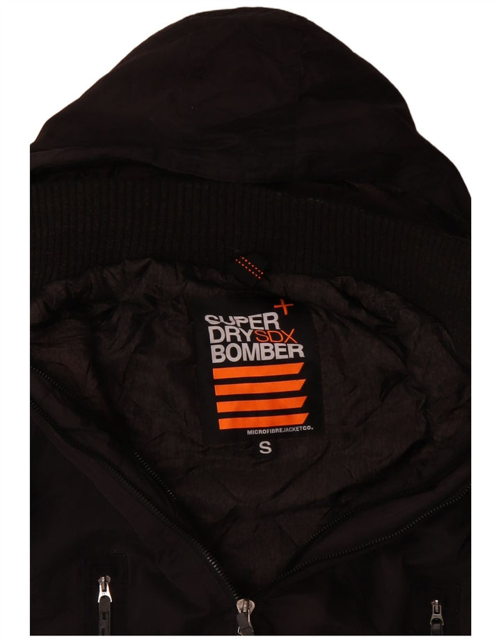 Superdry muška bomber jakna s kapuljačom UK 36 mali crni poliester