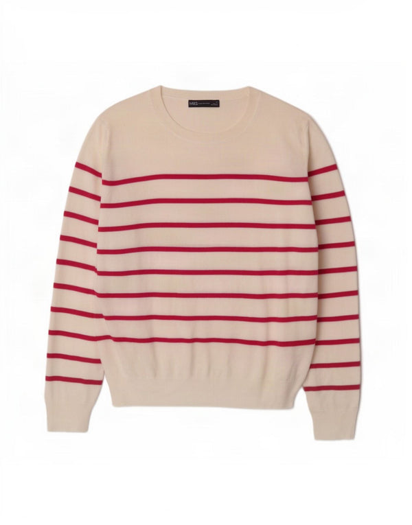 Marks & Spencer ženski džemper s okruglim izrezom UK 16 Large Off White