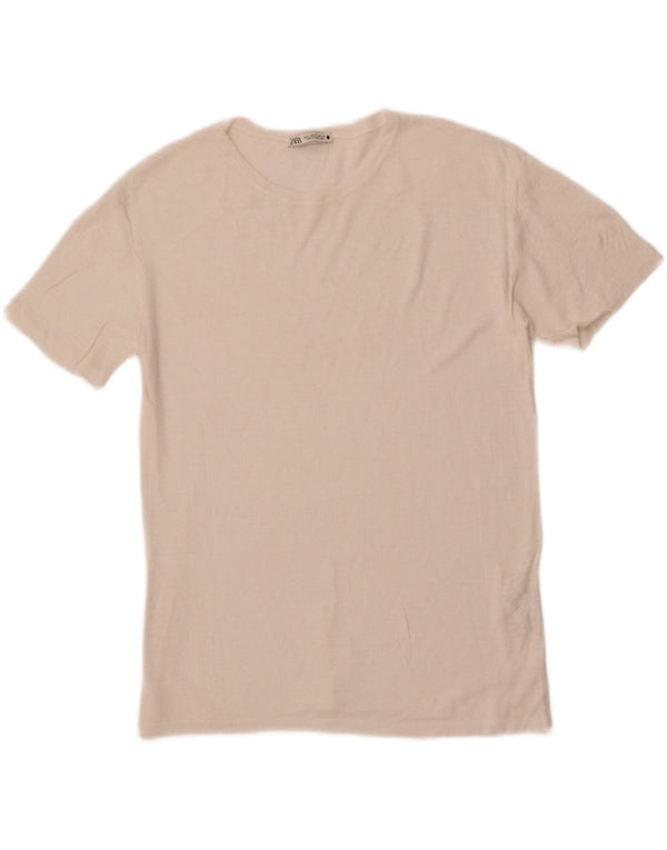 Zara ženska prevelika bluza UK 10 Small White Linen