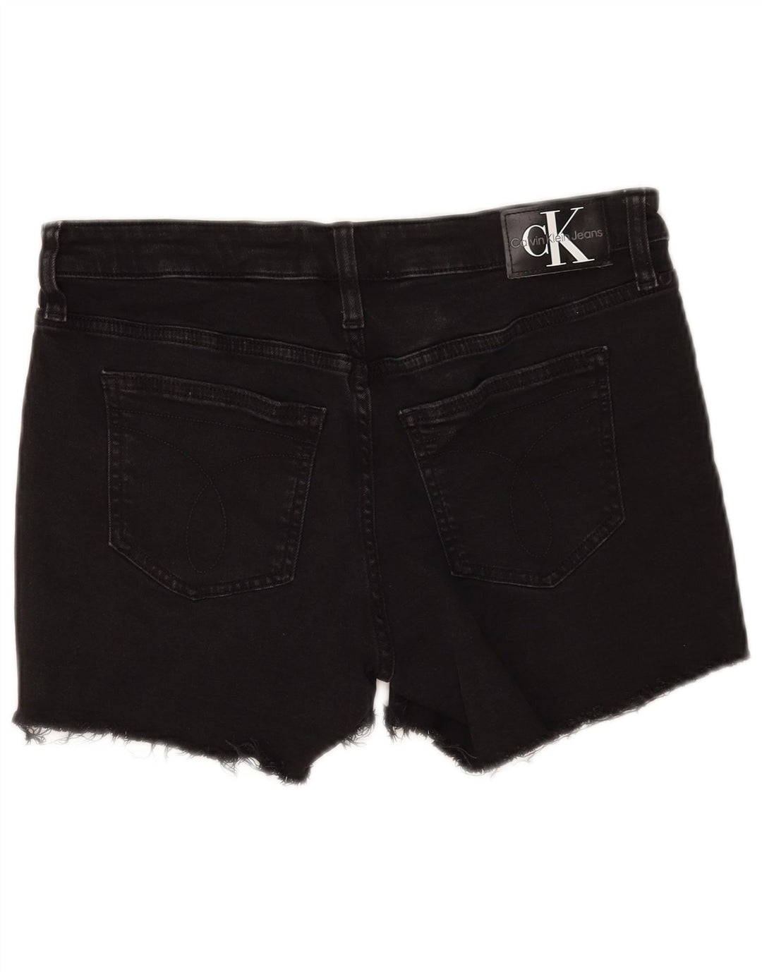 Ženske traper kratke hlače Calvin Klein W28 Srednje crni pamuk