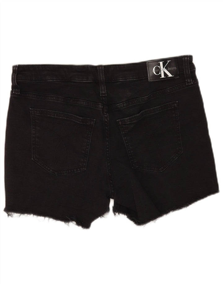 Ženske traper kratke hlače Calvin Klein W28 Srednje crni pamuk