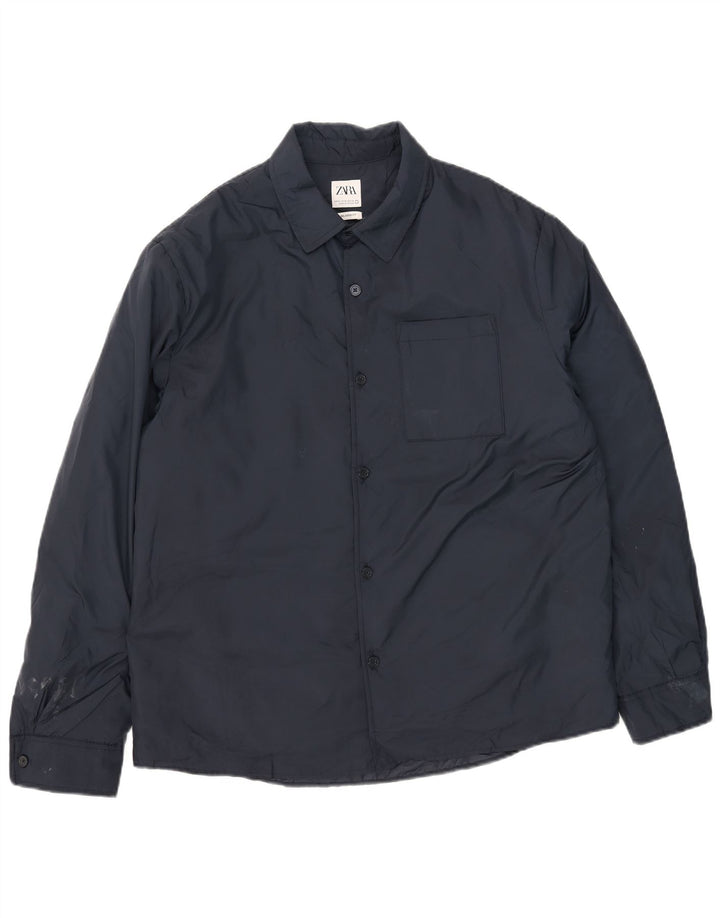 Zara muška vjetrovka jakna UK 42 XL tamnoplavi poliester