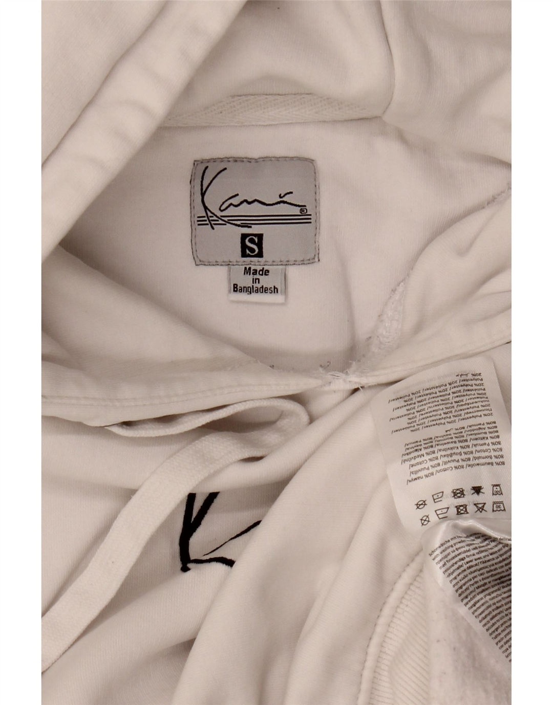 KARL KANI Muška majica s kapuljačom slobodnog kroja, mali bijeli pamuk