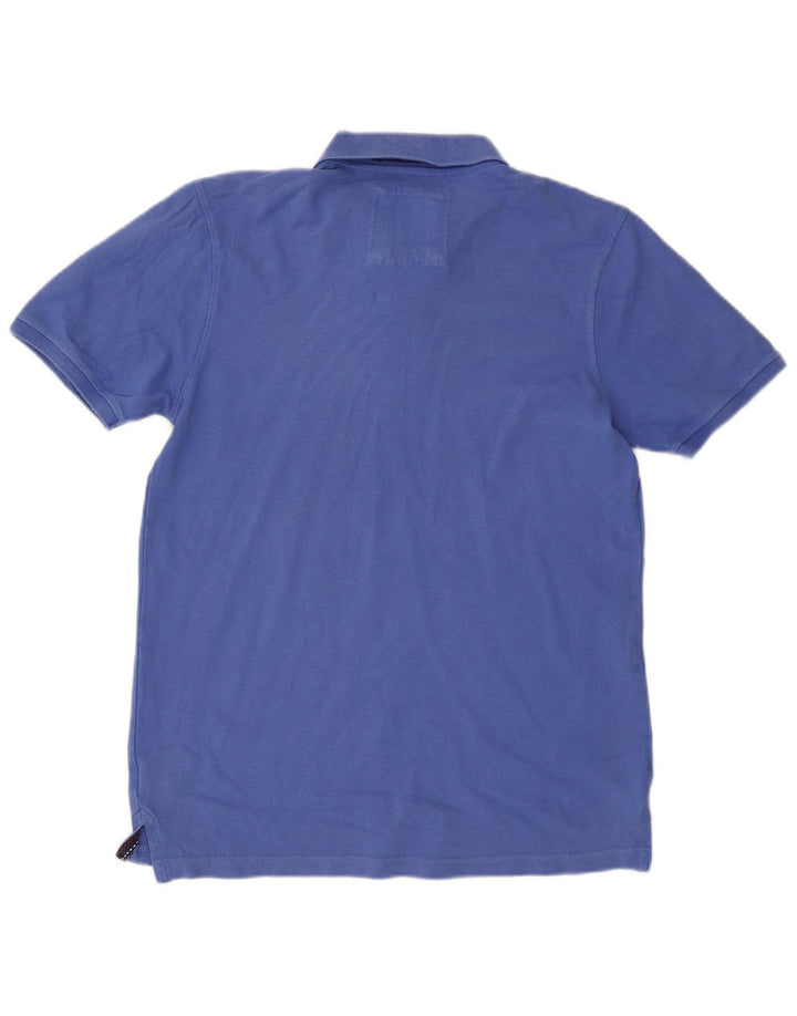 CREW CLOTHING Mens Polo Shirt Medium Blue Cotton